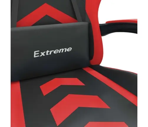 Pööratav Mänguritool Jalatoega, Must Ja Punane, Kunstnahk