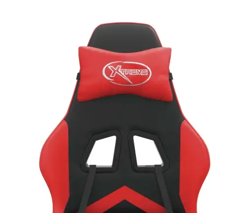 Pööratav Mänguritool Jalatoega, Must Ja Punane, Kunstnahk