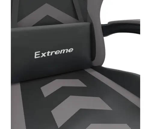 Pööratav Mänguritool Jalatoega, Must Ja Hall, Kunstnahk