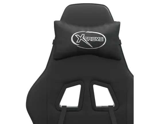 Pööratav Mänguritool Jalatoega, Must, Kunstnahk