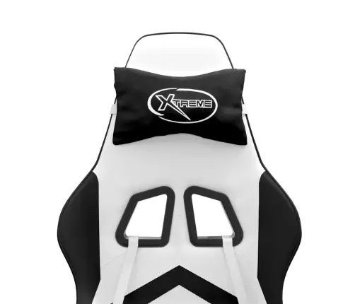 Datorspēļu Krēsls Ar Kāju Balstu, Balta Un Melna Mākslīgā Āda Vidaxl