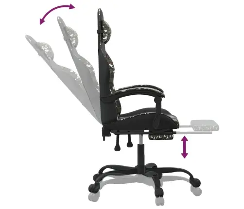 Datorspēļu Krēsls, Melna Un Kamuflāžas Mākslīgā Āda Vidaxl