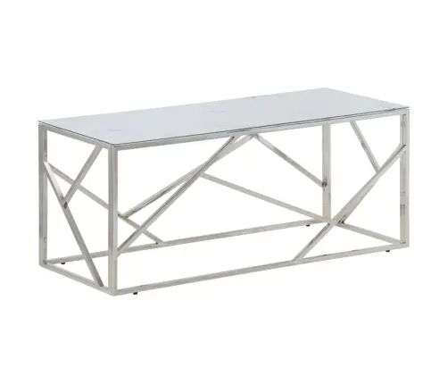 Kafijas Galdiņš, Sudrabains, Nerūsējošs Tērauds, Rūdīts Stikls Vidaxl Kafijas Galdiņš, Sudrabains, Nerūsējošs Tērauds, Rūdīts Stikls Vidaxl