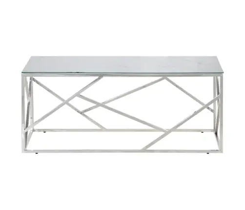 Kafijas Galdiņš, Sudrabains, Nerūsējošs Tērauds, Rūdīts Stikls Vidaxl Kafijas Galdiņš, Sudrabains, Nerūsējošs Tērauds, Rūdīts Stikls Vidaxl