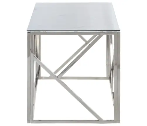 Kafijas Galdiņš, Sudrabains, Nerūsējošs Tērauds, Rūdīts Stikls Vidaxl Kafijas Galdiņš, Sudrabains, Nerūsējošs Tērauds, Rūdīts Stikls Vidaxl