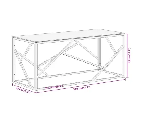 Kafijas Galdiņš, Sudrabains, Nerūsējošs Tērauds, Rūdīts Stikls Vidaxl Kafijas Galdiņš, Sudrabains, Nerūsējošs Tērauds, Rūdīts Stikls Vidaxl