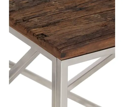 Kafijas Galdiņš, Sudrabains Nerūsējošs Tērauds, Gulšņu Koks Vidaxl