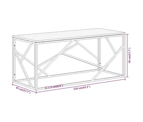 Kafijas Galdiņš, Sudrabains Nerūsējošs Tērauds, Gulšņu Koks Vidaxl
