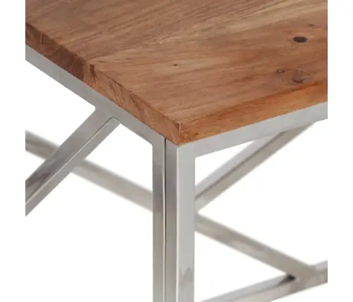 Kohvilaud, Hõbedane, Roostevaba Teras Ja Akaatsiapuit