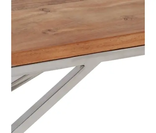 Kohvilaud, Hõbedane, Roostevaba Teras Ja Akaatsiapuit