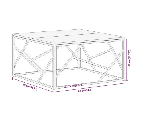 Kafijas Galdiņš, Nerūsējošs Tērauds, Akācijas Masīvkoks Vidaxl