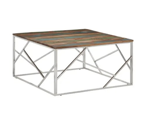 Kafijas Galdiņš, Nerūsējošs Tērauds Un Pārstrādāts Masīvkoks Vidaxl