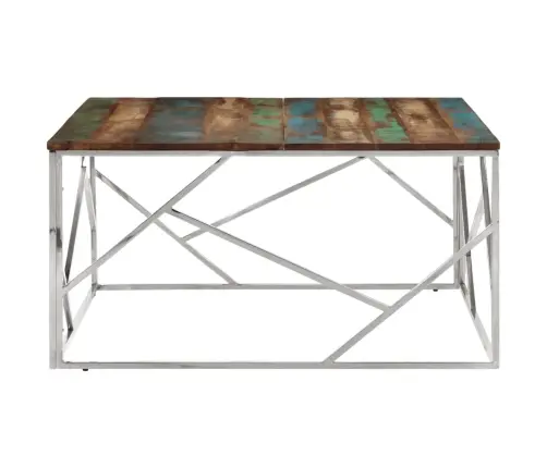 Kafijas Galdiņš, Nerūsējošs Tērauds Un Pārstrādāts Masīvkoks Vidaxl