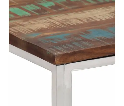 Kafijas Galdiņš, Nerūsējošs Tērauds Un Pārstrādāts Masīvkoks Vidaxl