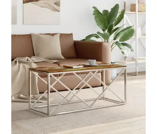 Kavos Staliukas, Nerūdijantis Plienas Ir Perdirbta Mediena Kavos Staliukas, Nerūdijantis Plienas Ir Perdirbta Mediena