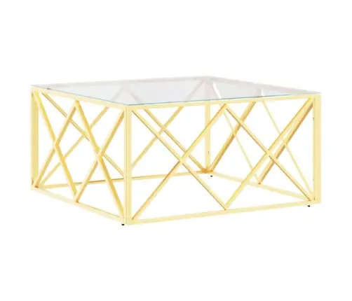 Kohvilaud, 80 X 80 X 40 cm Roostevaba Teras Ja Klaas