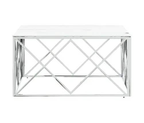 Kafijas Galdiņš, Sudrabains, 80X80X40 Cm, Tērauds, Stikls Vidaxl