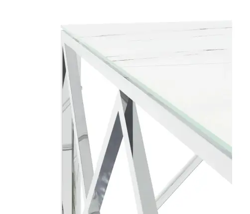 Kafijas Galdiņš, Sudrabains, 80X80X40 Cm, Tērauds, Stikls Vidaxl