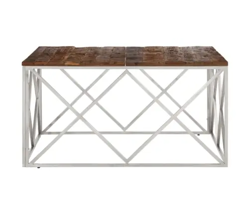 Kafijas Galdiņš, Sudrabains Nerūsējošs Tērauds, Gulšņu Koks Vidaxl