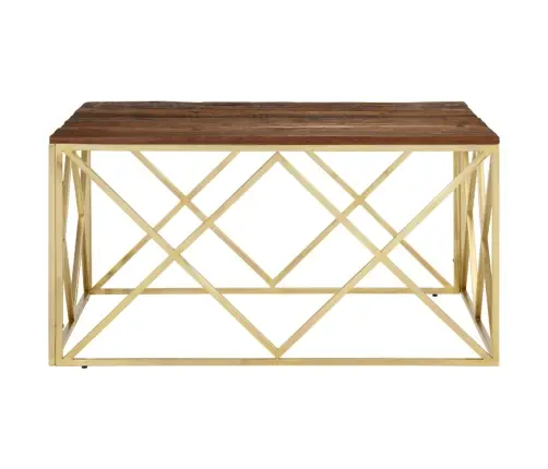 Kafijas Galdiņš, Zeltains Nerūsējošs Tērauds, Gulšņu Koks Vidaxl