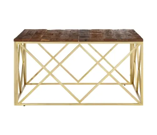 Kafijas Galdiņš, Zeltains Nerūsējošs Tērauds, Gulšņu Koks Vidaxl