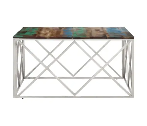 Kafijas Galdiņš, Nerūsējošs Tērauds Un Pārstrādāts Masīvkoks Vidaxl