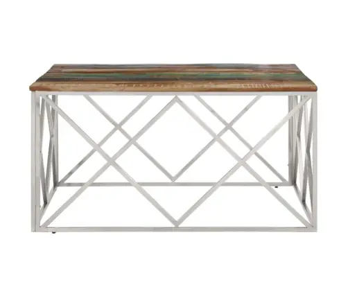 Kafijas Galdiņš, Nerūsējošs Tērauds Un Pārstrādāts Masīvkoks Vidaxl