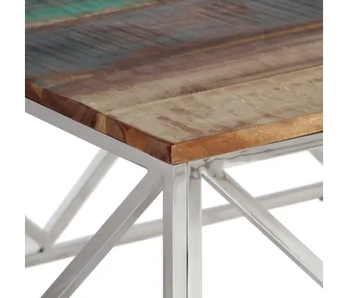 Kafijas Galdiņš, Nerūsējošs Tērauds Un Pārstrādāts Masīvkoks Vidaxl