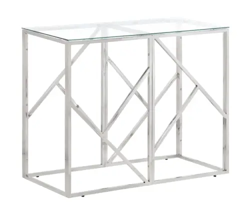 Konsoollaud, Hõbedane, Roostevaba Teras Ja Karastatud Klaas