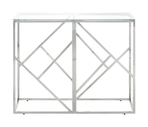 Konsoollaud, Hõbedane, Roostevaba Teras Ja Karastatud Klaas