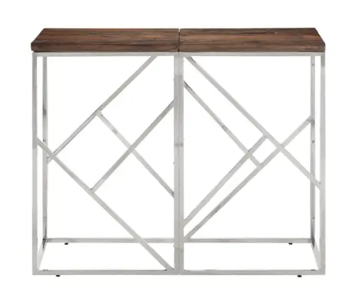 Konsoollaud, Hõbedane, Roostevaba Teras Ja Akaatsiapuit