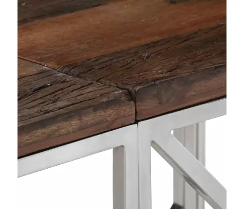 Konsoollaud, Hõbedane, Roostevaba Teras Ja Akaatsiapuit