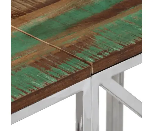 Konsoles Galdiņš, Nerūsējošs Tērauds Un Pārstrādāts Masīvkoks Vidaxl