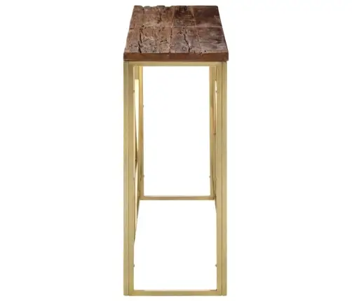 Konsoles Galdiņš, Nerūsējošs Tērauds Un Gulšņu Masīvkoks Vidaxl