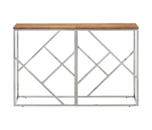 Konsoollaud, Hõbedane, Roostevaba Teras Ja Akaatsiapuit