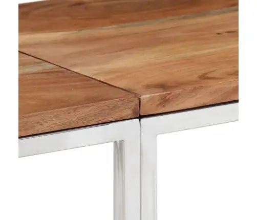 Konsoollaud, Hõbedane, Roostevaba Teras Ja Akaatsiapuit