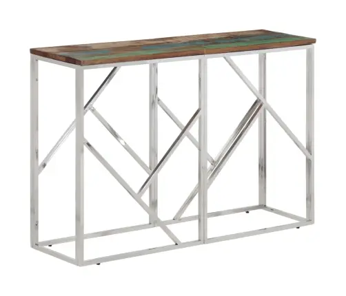 Konsoollaud, Hõbedane, Roostevaba Teras Ja Taastatud Puit