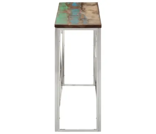 Konsoollaud, Hõbedane, Roostevaba Teras Ja Taastatud Puit