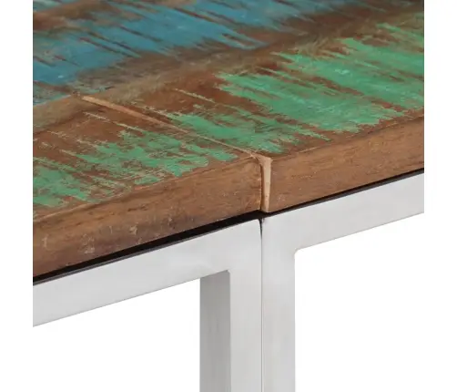 Konsoollaud, Hõbedane, Roostevaba Teras Ja Taastatud Puit