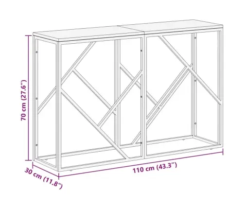 Konsoollaud, Hõbedane, Roostevaba Teras Ja Taastatud Puit