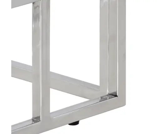 Konsoles Galdiņš, Sudrabains, Nerūsējošs Tērauds, Rūdīts Stikls Vidaxl