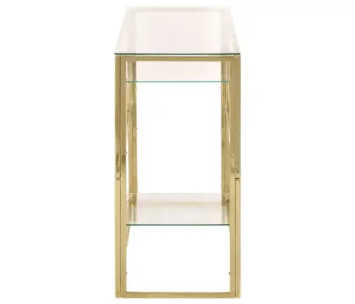 Kafijas Galdiņš, Zelta Krāsā, Nerūsējošs Tērauds, Rūdīts Stikls Vidaxl