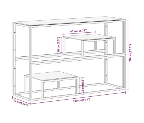 Kafijas Galdiņš, Zelta Krāsā, Nerūsējošs Tērauds, Rūdīts Stikls Vidaxl