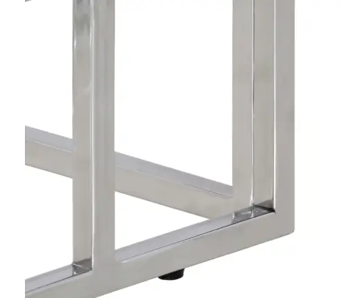 Konsoles Galdiņš, Sudrabains, Nerūsējošs Tērauds, Rūdīts Stikls Vidaxl