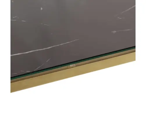 Kafijas Galdiņš, Zelta Krāsā, Nerūsējošs Tērauds, Rūdīts Stikls Vidaxl