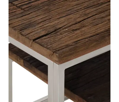 Konsoles Galdiņš, Sudrabains Nerūsējošs Tērauds, Gulšņu Koks Vidaxl