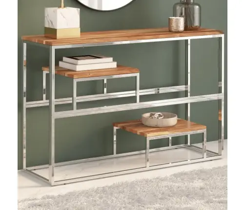 Konsoles Galds, Nerūsējošs Tērauds, Akācijas Masīvkoks Vidaxl