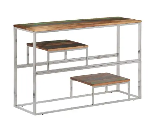 Konsoollaud, Hõbedane, Roostevaba Teras Ja Taastatud Puit