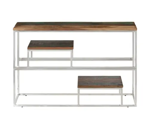 Konsoollaud, Hõbedane, Roostevaba Teras Ja Taastatud Puit