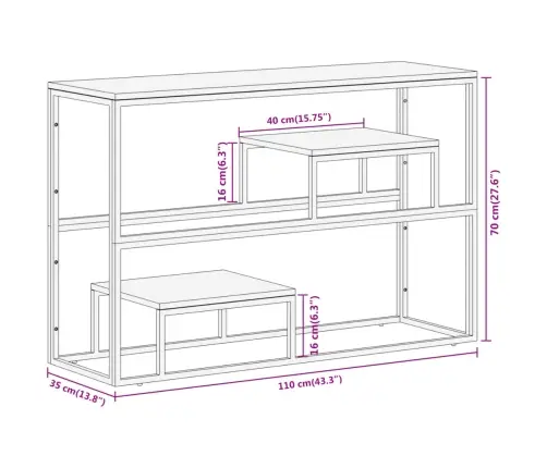 Konsoollaud, Hõbedane, Roostevaba Teras Ja Taastatud Puit